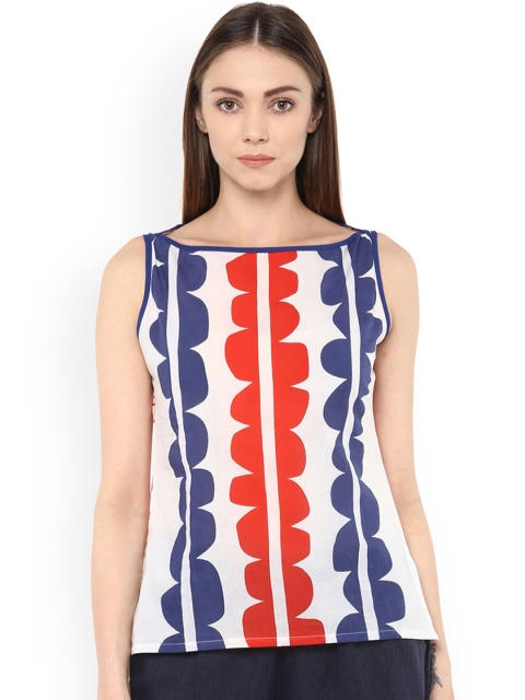 

Jaipur Kurti Women White Printed Top