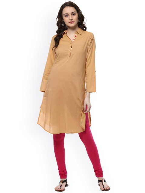 

Jaipur Kurti Women Beige Solid A-Line Kurta