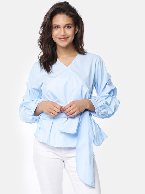 

Ginger by Lifestyle Women Blue Solid Top