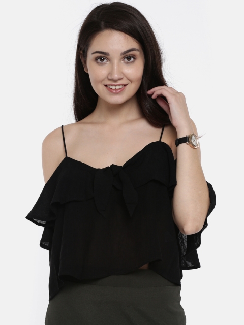 

Ginger by Lifestyle Women Black Solid Top