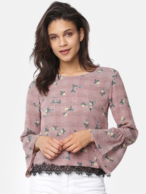 

Ginger by Lifestyle Women Burgundy Printed Top