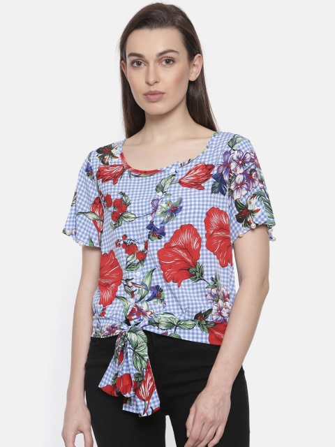 

Ginger by Lifestyle Women Blue & Red Floral Printed Top