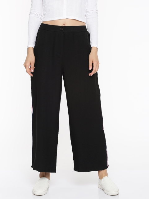

Ginger by Lifestyle Women Black Regular Fit Solid Regular Trousers