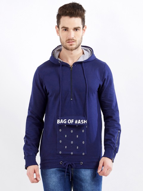 

Maniac Men's Printed Navy Blue Sweatshirt