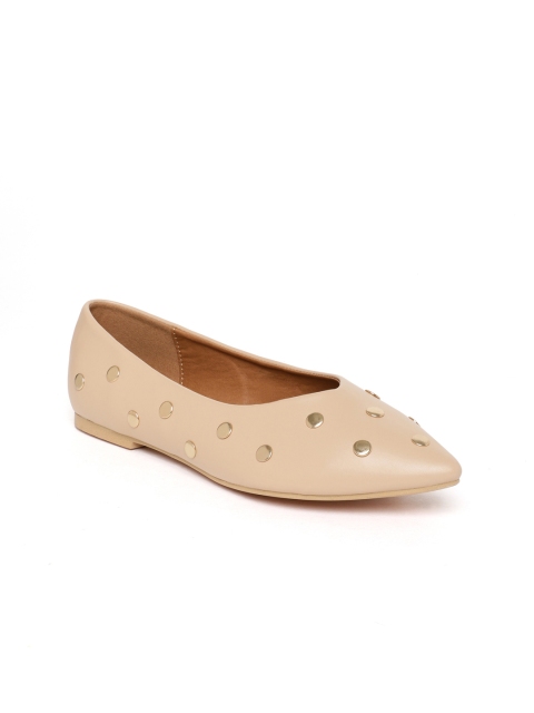 

Carlton London Women Beige Studded Synthetic Ballerinas