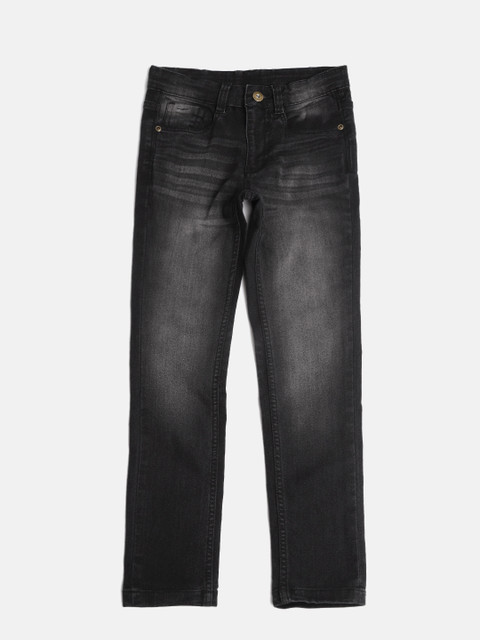 

YK Boys Black Regular Fit Mid-Rise Clean Look Stretchable Jeans