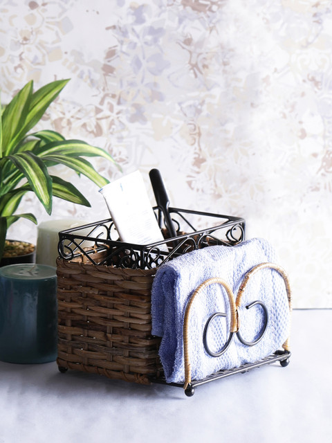 

VarEesha Beige Cane Bamboo Bath Accessories / Toothbrush and Towel Holder