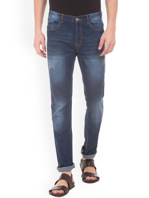 

Newport Men Navy Blue Slim Fit Low-Rise Low Distress Jeans
