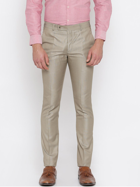 

Parx Men Grey Slim Fit Solid Regular Trousers