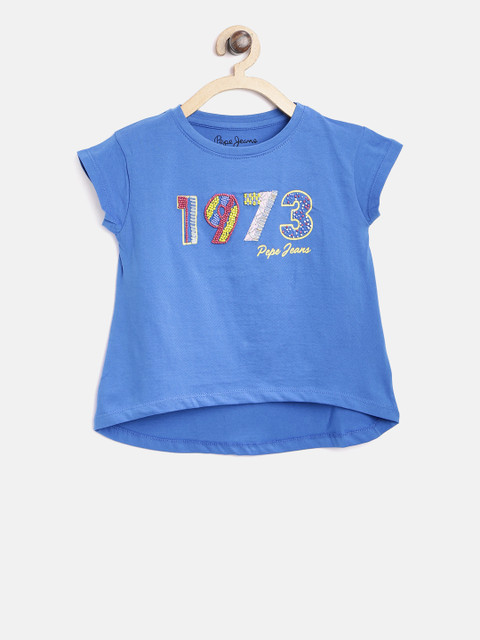 

Pepe Jeans Girls Blue Embellished Top
