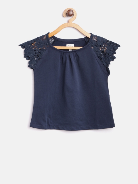 

Pepe Jeans Girls Navy Blue Lace Detail Top