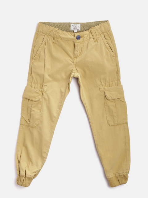 

Pepe Jeans Boys Khaki Solid Jogger Cargos