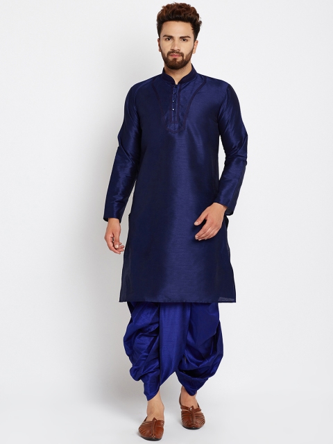 

SOJANYA Men Navy Blue Solid Straight Kurta