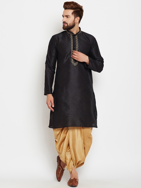 

SOJANYA Men Black Woven Design A-Line Kurta