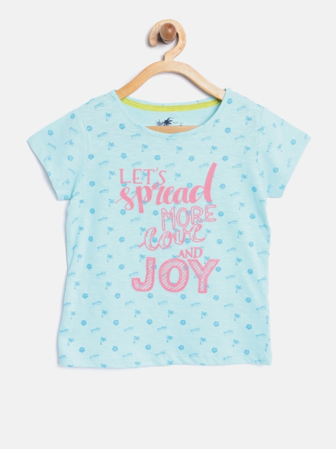 

Lee Cooper Girls Blue Printed Round Neck T-shirt
