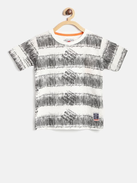 

Lee Cooper Boys White & Black Printed Round Neck T-shirt