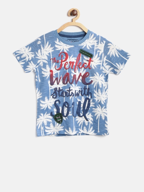 

Lee Cooper Boys Blue & White Printed Round Neck T-shirt