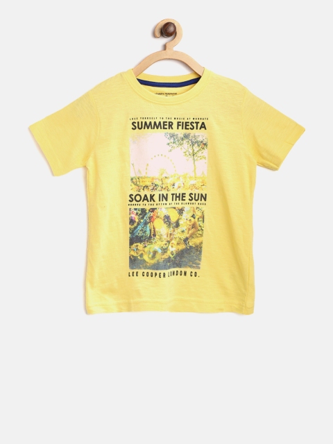 

Lee Cooper Boys Yellow Printed Round Neck T-shirt