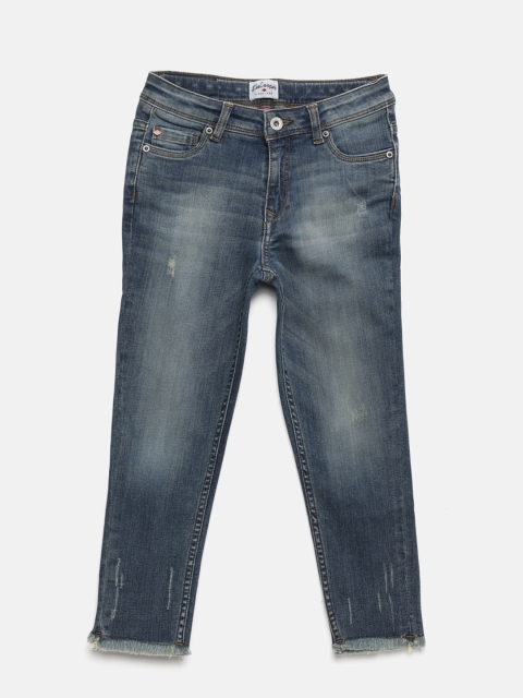 

Lee Cooper Girls Blue Slim Fit Mid-Rise Clean Look Jeans