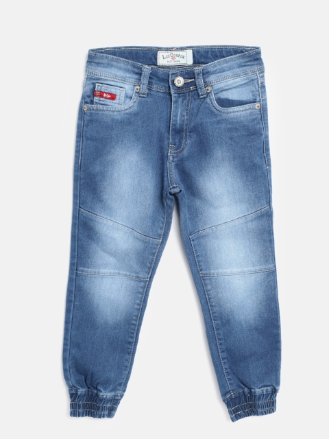 

Lee Cooper Boys Blue Mid-Rise Clean Look Stretchable Joggers