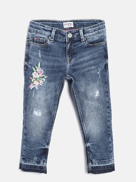 

Lee Cooper Girls Blue Slim Fit Mid-Rise Low Distress Stretchable Jeans
