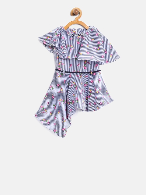 

Tiny Girl Blue Printed A-Line Dress