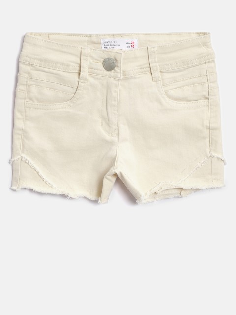 

Tiny Girl Beige Solid Regular Fit Hot Pants