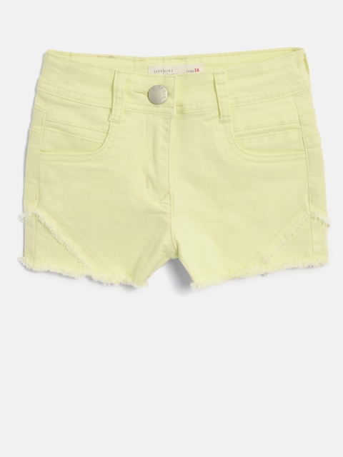 

Tiny Girl Yellow Solid Regular Fit Hot Pants