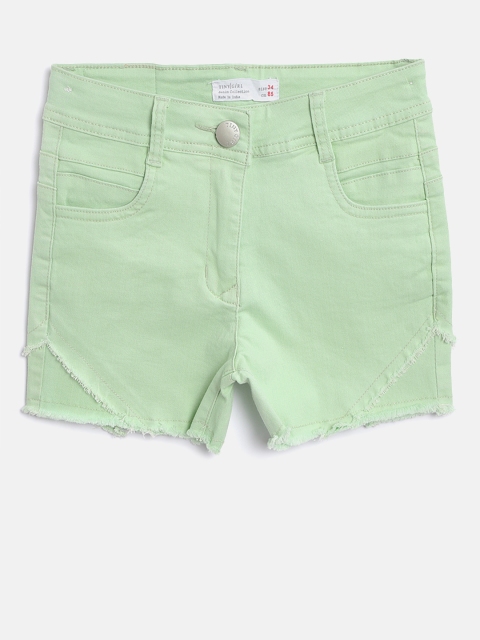 

Tiny Girl Green Solid Regular Fit Hot Pants