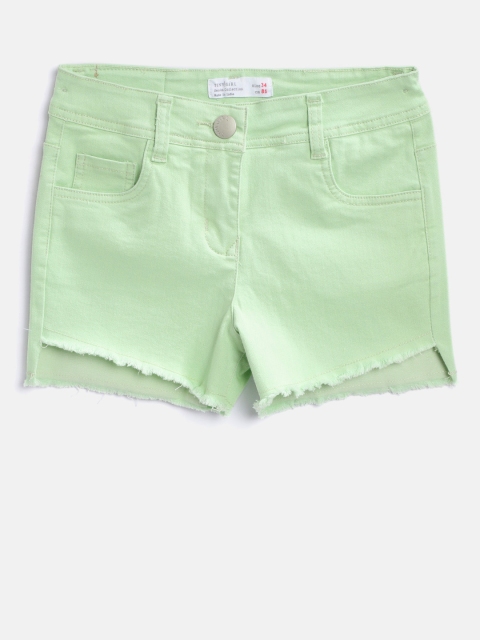 

Tiny Girl Girls Green Solid Regular Fit Hot Pants