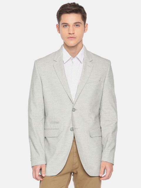 

ColorPlus Men Grey Solid Slim Fit Single-Breasted Smart Casual Blazer