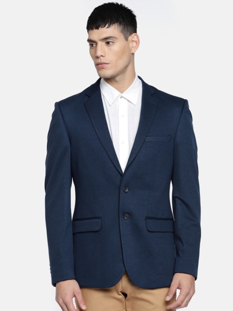 

ColorPlus Navy Blue Single-Breasted Contemporary Fit Formal Blazer