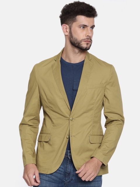 

Parx Men Khaki Solid Slim Fit Single-Breasted Casual Blazer