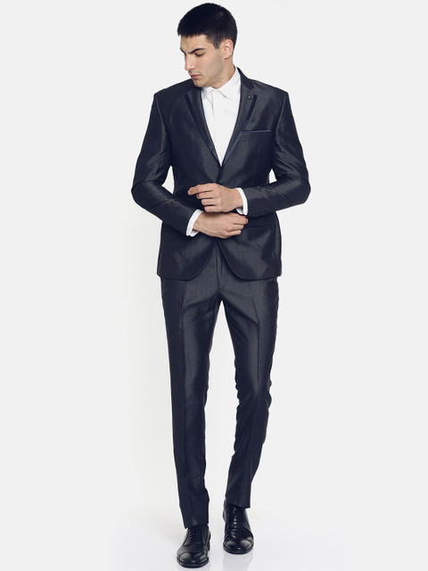 

Parx Black Solid Woven Slim-Fit Single-Breasted Formal Suit