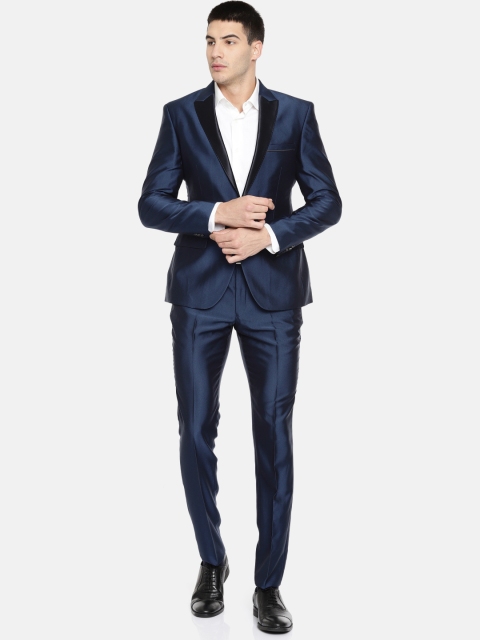 

Parx Men Blue Single-Breasted Urban Fit Formal Suit