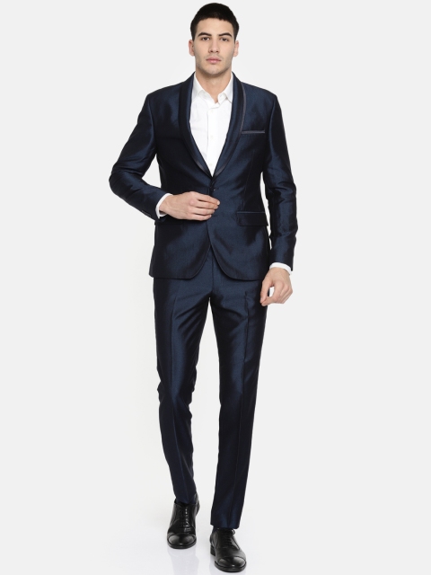 

Parx Men Blue Single-Breasted Urban Slim Fit Formal Suit