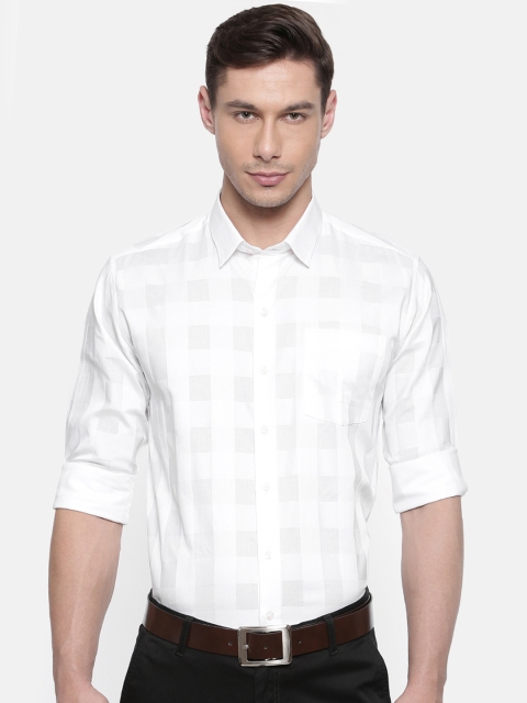 

ANAMS MAN Men White Slim Fit Checked Smartcasual Shirt