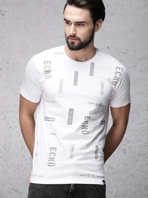 

Ecko Unltd Men White Printed Round Neck T-shirt