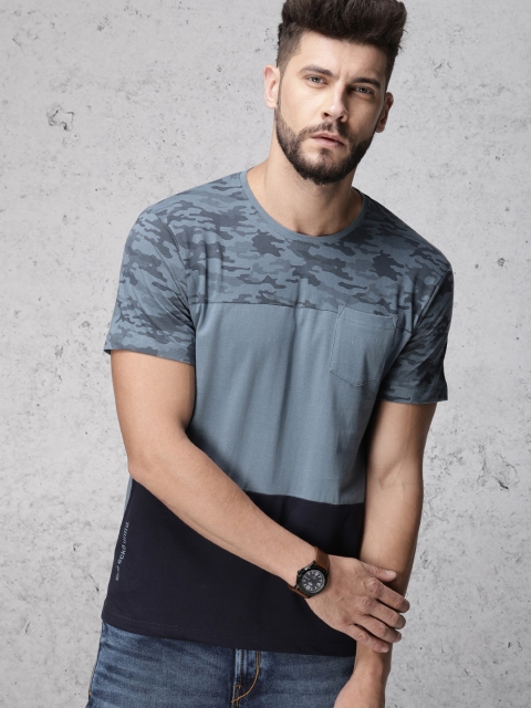 

Ecko Unltd Men Blue Printed Round Neck T-shirt