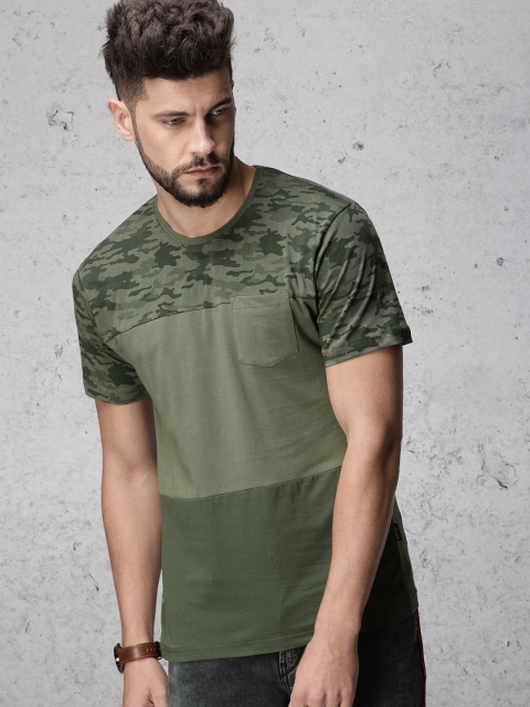 

Ecko Unltd Men Olive Green Printed Round Neck T-shirt