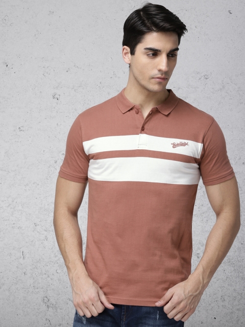 

Ecko Unltd Men Pink Colourblocked Polo Collar T-shirt