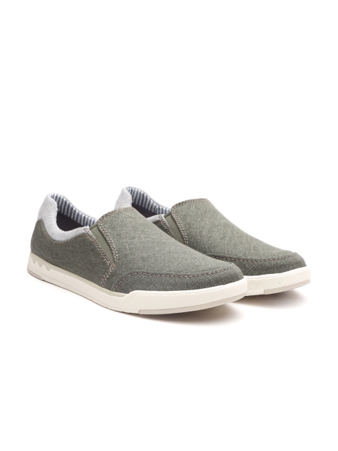 

Clarks Men Olive Green Slip-On Sneakers