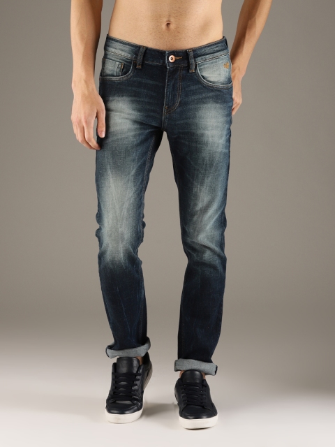 

Flying Machine Men Blue Michael Fit Mid-Rise Clean Look Stretchable Jeans