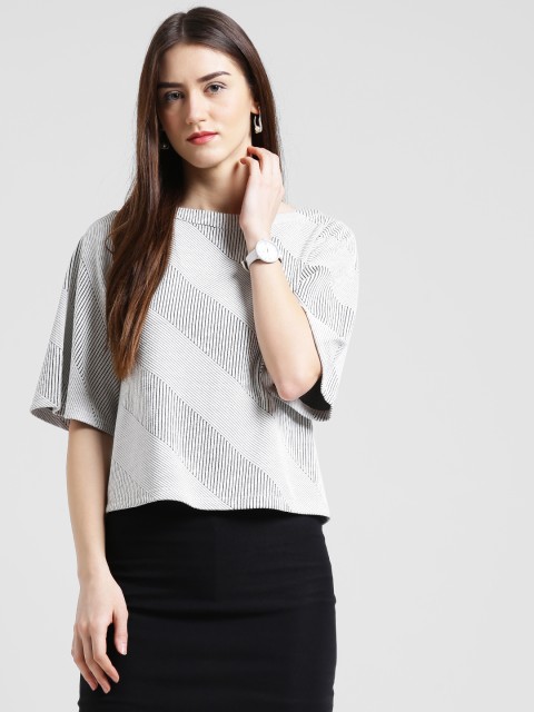 

Zink London Women Off-White Striped Top