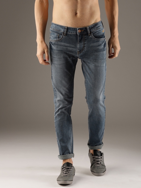 

Flying Machine Men Blue Micheal Slim Fit Mid-Rise Clean Look Stretchable Jeans