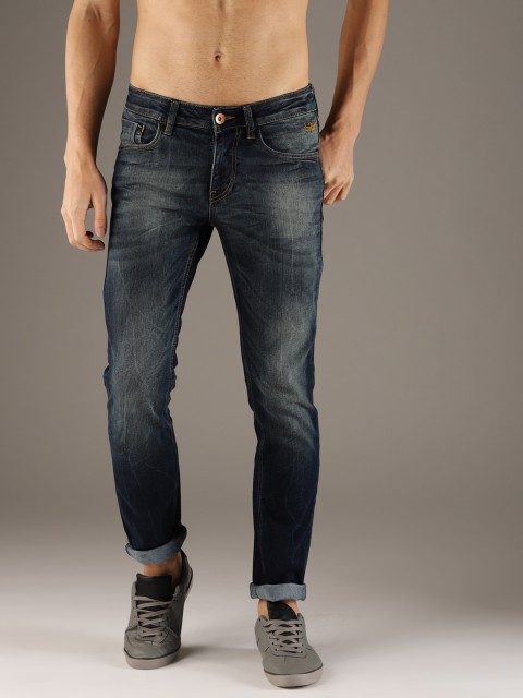 

Flying Machine Men Blue Micheal Straight Fit Mid-Rise Clean Look Stretchable Jeans