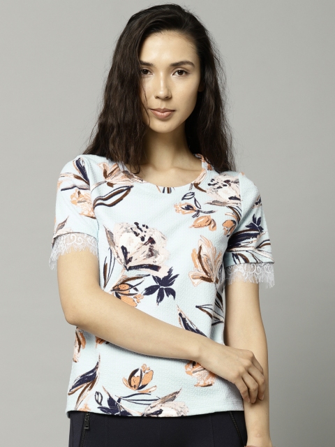 

Marks & Spencer Women Blue Printed Top