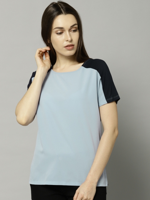 

Marks & Spencer Women Blue Solid Top