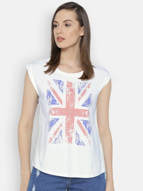 

Pepe Jeans Women White Printed T-shirt