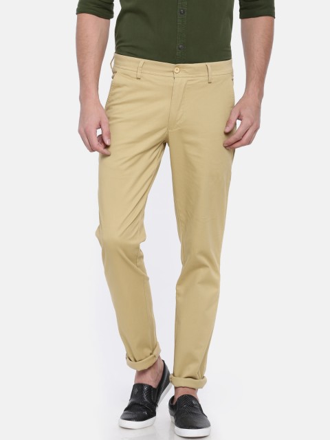 

J Hampstead Men Beige Slim Fit Solid Chinos